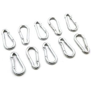red hound auto 10 steel spring snap quick link carabiner hook clips 2-3/8 inches length - medium duty 130 pound - 7/32 inches thick