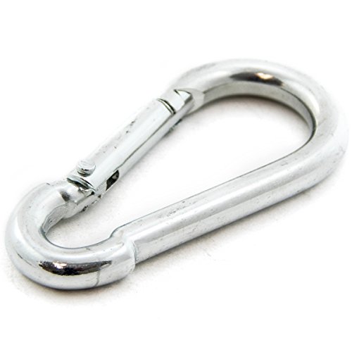 Red Hound Auto 10 Steel Spring Snap Quick Link Carabiner Hook Clips 2-3/8 Inches Length - Medium Duty 130 Pound - 7/32 Inches Thick