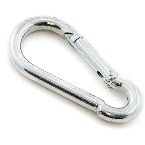 Red Hound Auto 10 Steel Spring Snap Quick Link Carabiner Hook Clips 2-3/8 Inches Length - Medium Duty 130 Pound - 7/32 Inches Thick