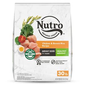 nutro natural choice healthy weight adult dry dog food, chicken & brown rice recipe dog kibble, 30 lb. bag