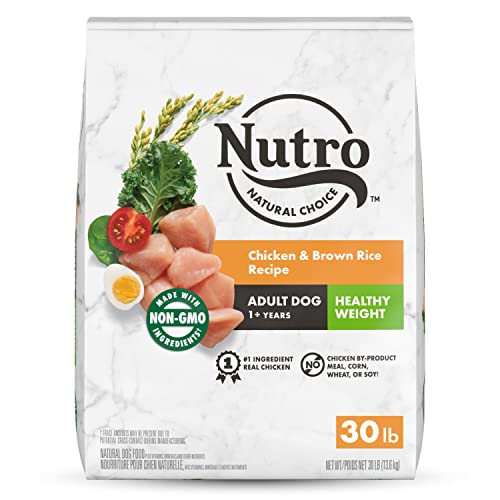 NUTRO NATURAL CHOICE Healthy Weight Adult Dry Dog Food, Chicken & Brown Rice Recipe Dog Kibble, 30 lb. Bag