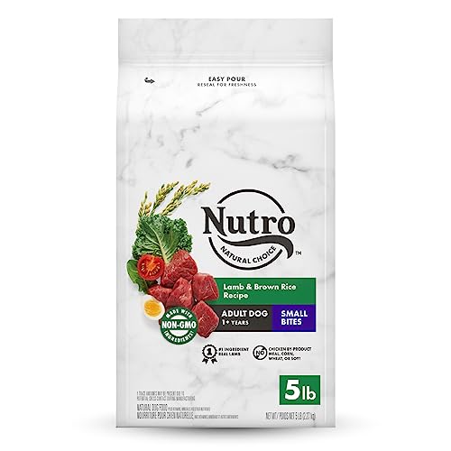 NUTRO NATURAL CHOICE Small Bites Adult Dry Dog Food, Lamb & Brown Rice Recipe Dog Kibble, 5 lb. Bag(Pack of 1)