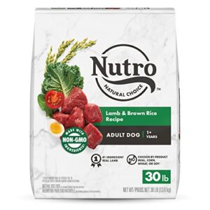 nutro natural choice adult dry dog food, lamb & brown rice recipe dog kibble, 30 lb. bag