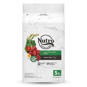 nutro natural choice adult dry dog food, lamb & brown rice recipe dog kibble, 5 lb. bag