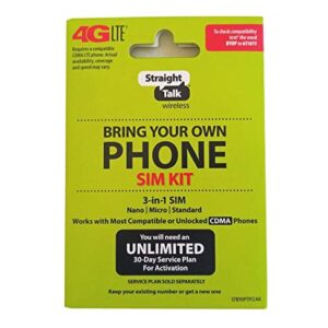 Straight Talk Verizon 4G LTE 3G CDMA Bring Your Own Phone Activation Kit