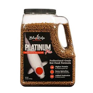 blue ridge fish food [4.5lb], platinum professional formula 3/16" floating pellet, koi and goldfish