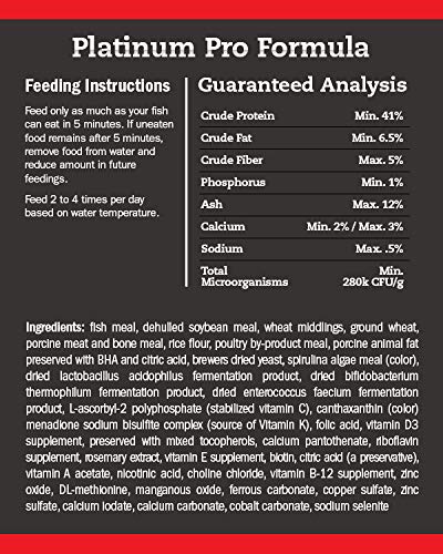Blue Ridge Fish Food [4.5lb], Platinum Professional Formula 3/16" Floating Pellet, Koi and Goldfish