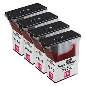 speedyinks compatible ink cartridge replacement for pitney bowes 797-0 (flourescent red, 4-pack)