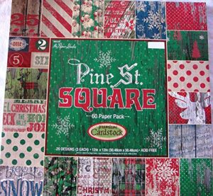 pine st. square 12x12 premium cardstock christmas scrapbooking paper pack 60 sheets christmas