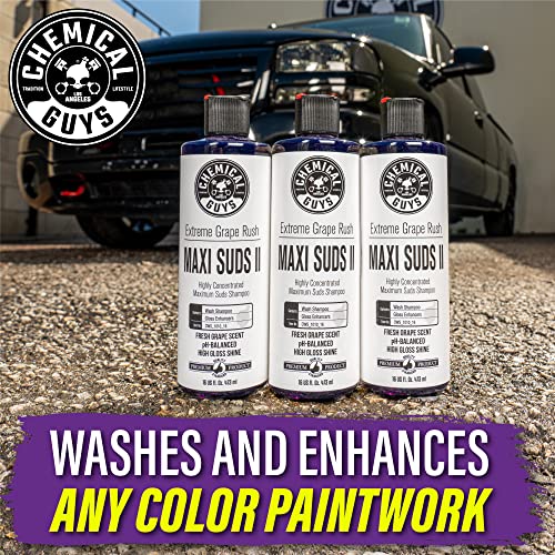 Chemical Guys CWS_1010 Maxi-Suds II Foaming Car Wash Soap (Works with Foam Cannons, Foam Guns or Bucket Washes) Safe for Cars, Trucks, Motorcycles, RVs & More, 128 fl. Oz (1 Gallon), Grape Scent