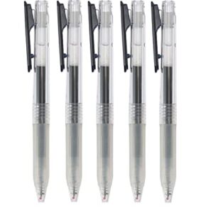 MUJI Clear Ballpoint Gel Pen [Blue-black] 0.5mm x 5