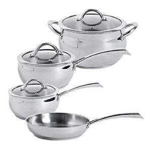 oster derrick 7-piece stainless steel cookware set with tempered glass lids, semi polished