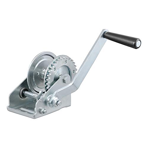 CURT 29423 Manual Hand Crank Boat Trailer Winch, 900 lbs Capacity, 6-1/2-Inch Handle, 3.25:1 Gear Ratio