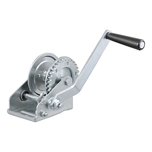 CURT 29423 Manual Hand Crank Boat Trailer Winch, 900 lbs Capacity, 6-1/2-Inch Handle, 3.25:1 Gear Ratio