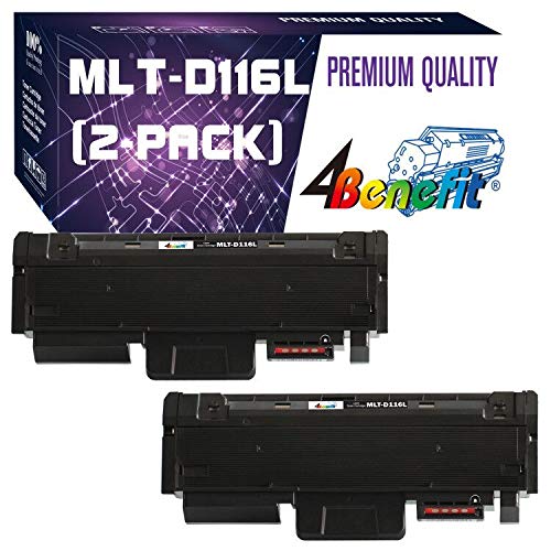 2-Pack 4Benefit (1xBlack) Replacement for MLT-D116L Toner Cartridge (3.0K, High Yield) 116L MLT-D116L MLTD116L Used for SL-M2825DW SL-M2875FD SL-M2875FW SL-M2835DW SL-M2885FW Laser Printer