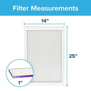 Filtrete 14x25x1 Air Filter, MPR 1500, MERV 12, Healthy Living Ultra-Allergen 3-Month Pleated 1-Inch Air Filters, 2 Filters