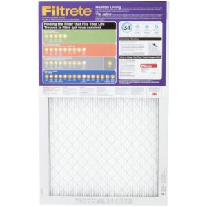 Filtrete 16x25x1 Air Filter, MPR 1500, MERV 12, Healthy Living Ultra-Allergen 3-Month Pleated 1-Inch Air Filters, 2 Filters