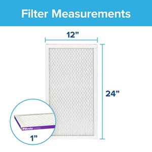 Filtrete 12x24x1 Air Filter, MPR 1500, MERV 12, Healthy Living Ultra-Allergen 3-Month Pleated 1-Inch Air Filters, 2 Filters