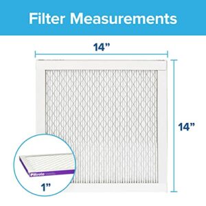 Filtrete 14x14x1 Air Filter, MPR 1500, MERV 12, Healthy Living Ultra-Allergen 3-Month Pleated 1-Inch Air Filters, 2 Filters