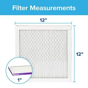 Filtrete 12x12x1 Air Filter, MPR 1500, MERV 12, Healthy Living Ultra-Allergen 3-Month Pleated 1-Inch Air Filters, 2 Filters