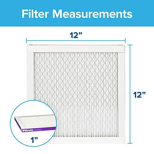 Filtrete 12x12x1 Air Filter, MPR 1500, MERV 12, Healthy Living Ultra-Allergen 3-Month Pleated 1-Inch Air Filters, 2 Filters