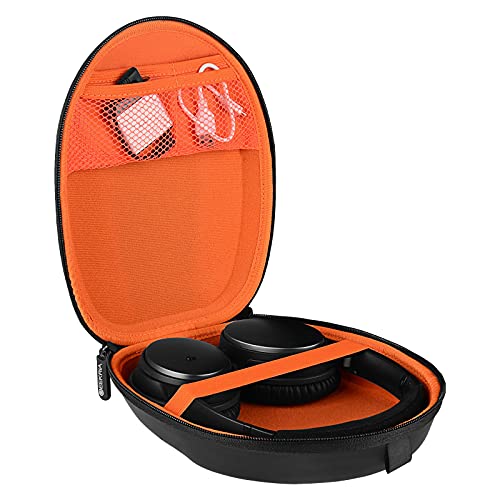 Geekria Shield Headphones Case Compatible with Bose QC45, QC35 II, QC35, QC25, QC15, QC SE, SoundLink II Case, Replacement Hard Shell Travel Carrying Bag with Cable Storage (Black)