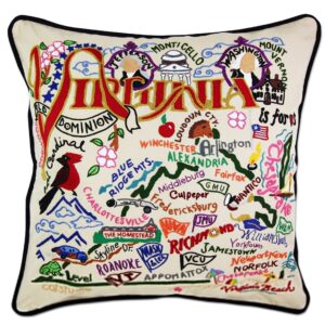 catstudio virginia embroidered decorative throw pillow