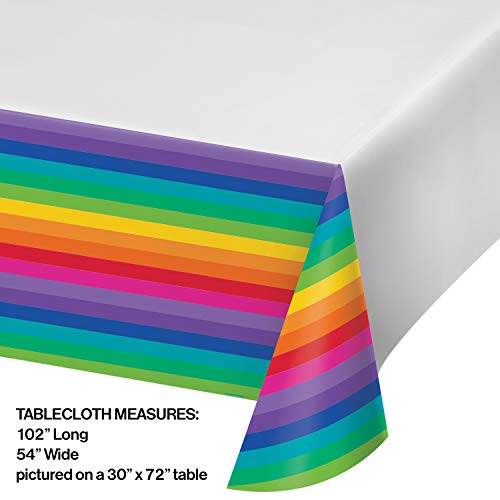 Creative Converting 725972 Rainbow Theme Plastic Tablecloth