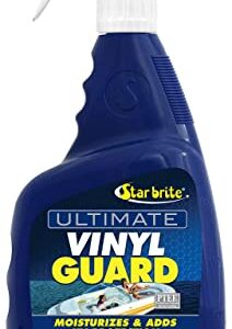 STAR BRITE Ultimate Vinyl Guard - Spray on Protection & Shine - Prevent Fading & Cracking - Keep Vinyl, Leather, Plastic & Rubber - 32 OZ (095932),blue