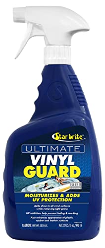 STAR BRITE Ultimate Vinyl Guard - Spray on Protection & Shine - Prevent Fading & Cracking - Keep Vinyl, Leather, Plastic & Rubber - 32 OZ (095932),blue