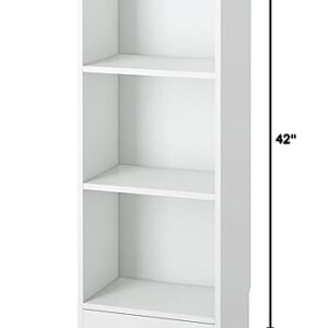 Tvilum Element Narrow 3 Shelf Bookcase, Short, White