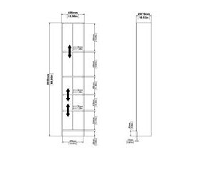 Tvilum Element 5 Shelf Narrow Bookcase, White