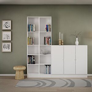Tvilum Element 5 Shelf Narrow Bookcase, White