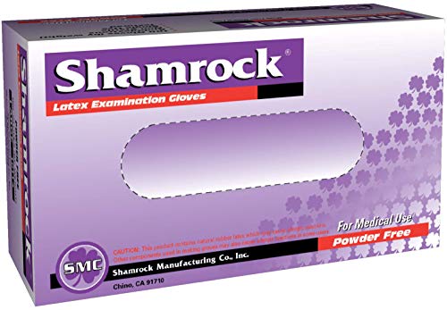 Shamrock 10112-Medium-100 count, Latex Examination Glove, No Powder, Fully Textured, Medical Grade, Safe for Food, Strong Latex Gloves