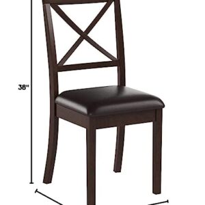 East West Furniture WHI-W Dining Chairs, Faux Leather Upholstered Seat, Boc-cap-lc