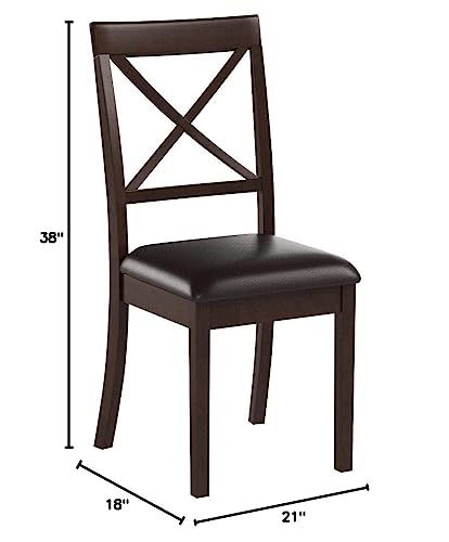 East West Furniture WHI-W Dining Chairs, Faux Leather Upholstered Seat, Boc-cap-lc