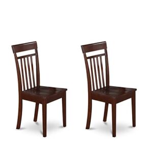 east west furniture cac-mah-w dining chairs, wood seat