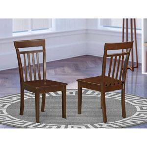 East West Furniture CAC-MAH-W Dining Chairs, Wood Seat