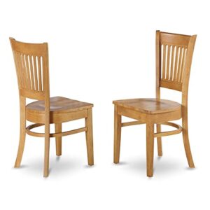 east west furniture vac-oak-w dining chairs, wood seat