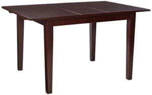 east west furniture milan dining room rectangle kitchen table top with butterfly leaf, 36x54 inch, mahogany