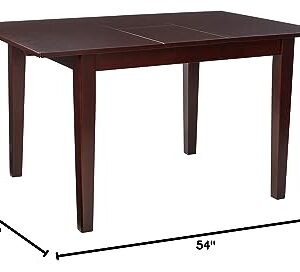 East West Furniture Milan Dining Room Rectangle Kitchen Table Top with Butterfly Leaf, 36x54 Inch, Mahogany