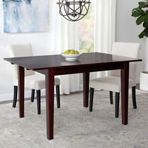 East West Furniture Milan Dining Room Rectangle Kitchen Table Top with Butterfly Leaf, 36x54 Inch, Mahogany