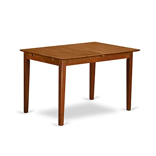 East West Furniture PST-SBR-T Picasso Dining Table - a Rectangle Wooden Table Top with Butterfly Leaf, 32x60 Inch, Saddle Brown