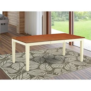 East West Furniture QUT-WHI-T Quincy Dining Room Table - a Rectangle kitchen Table Top with Butterfly Leaf, 40x78 Inch, Buttermilk & Cherry