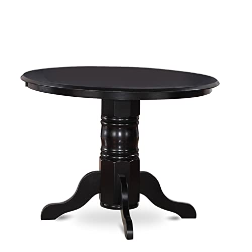 East West Furniture SHT-BLK-TP Shelton Kitchen Dining Table - a Round Wooden Table Top with Pedestal Base, 42x42 Inch, Black & Cherry