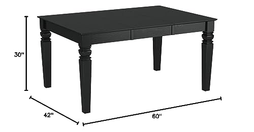 East West Furniture Kitchen Wet-BLK-T Dining Room Table Rectangular Tabletop and 60 x 42 x 30-Black Finish