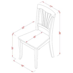 East West Furniture ANAV3-WHI-W 3 Piece Dinette Set for Small Spaces Contains a Round Room Table with Pedestal and 2 Kitchen Dining Chairs, 36x36 Inch, Buttermilk & Cherry