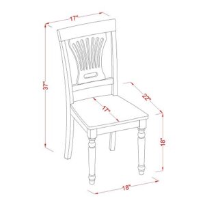 East West Furniture ANPL5-WHI-W 5 Piece Dinette Set for 4 Includes a Round Kitchen Table with Pedestal and 4 Kitchen Dining Chairs, 36x36 Inch, Buttermilk & Cherry