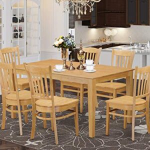 East West Furniture Capri 7 Piece Kitchen Set Consist of a Rectangle Table and 6 Dining Chairs