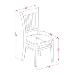 East West Furniture Capri 7 Piece Kitchen Set Consist of a Rectangle Table and 6 Dining Chairs